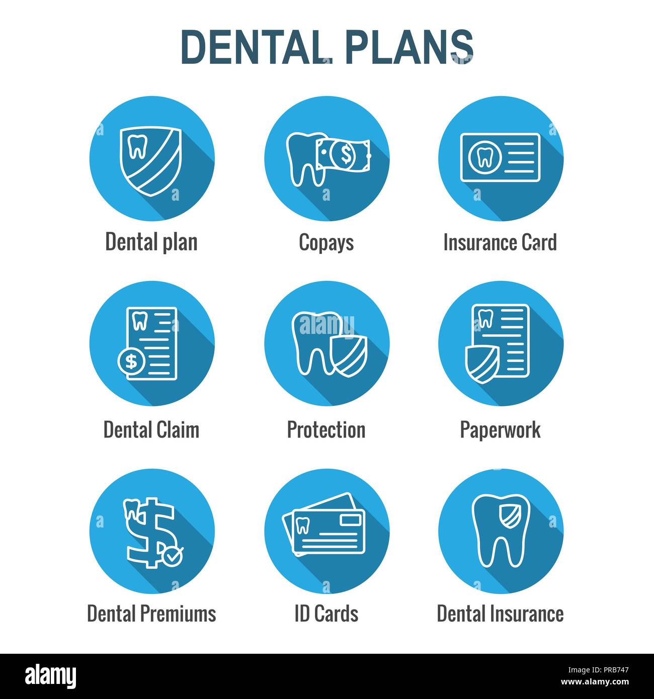 Dental Insurance Outline Icon Set with tooth image Stock Vector Image