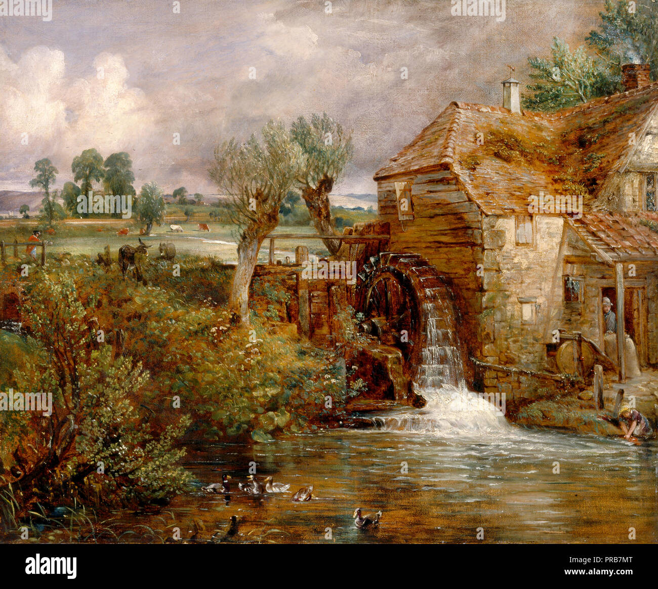 John Constable, Parham Mill, Gillingham, Circa 1826 Oil on canvas, Yale Center for British Art, New Haven, USA. Stock Photo