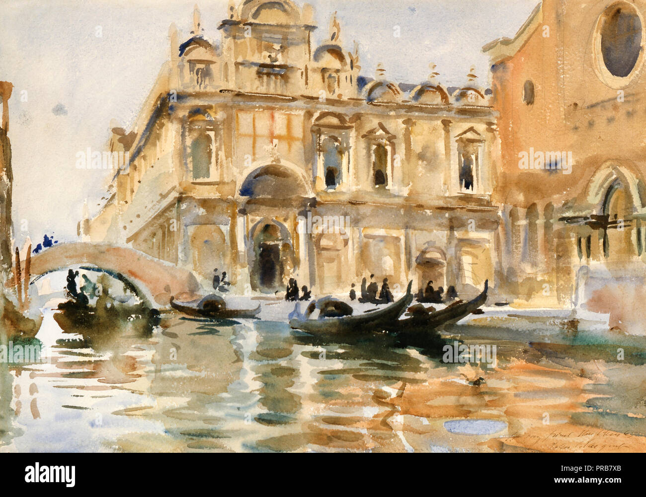 John Singer Sargent, Rio dei Mendicanti, Venice, Circa 1909, Watercolor, Indianapolis Museum of Art, USA. Stock Photo