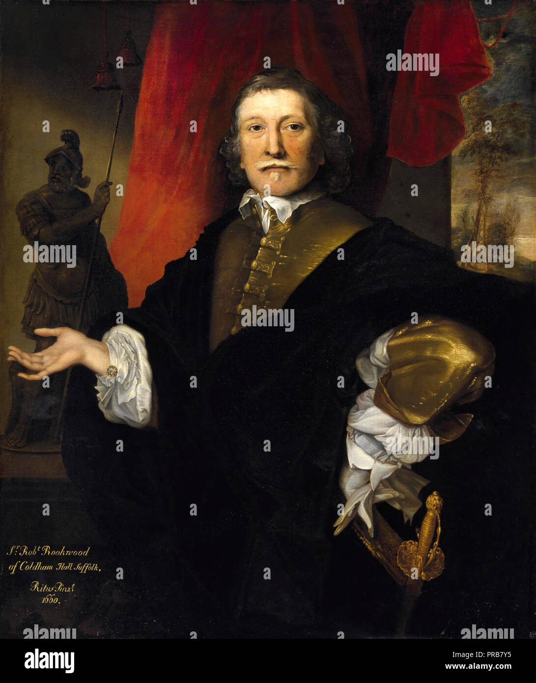 John Michael Wright, Sir Robert Rookwood 1660 Oil on canvas, Museum of Fine Arts, Houston, Texas, USA. Stock Photo