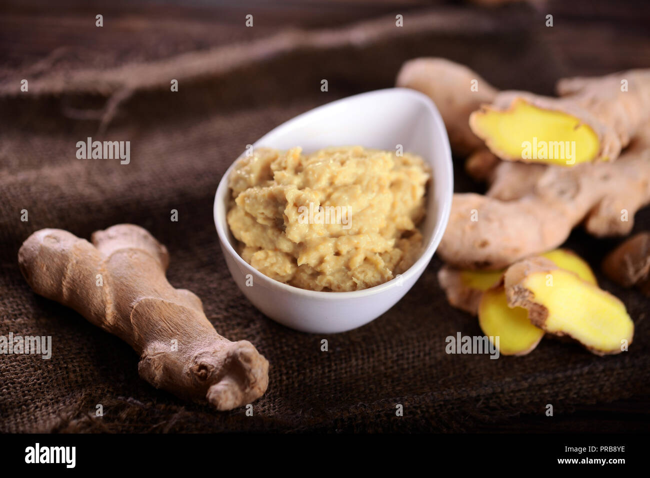 Grated ginger close up Stock Photo - Alamy