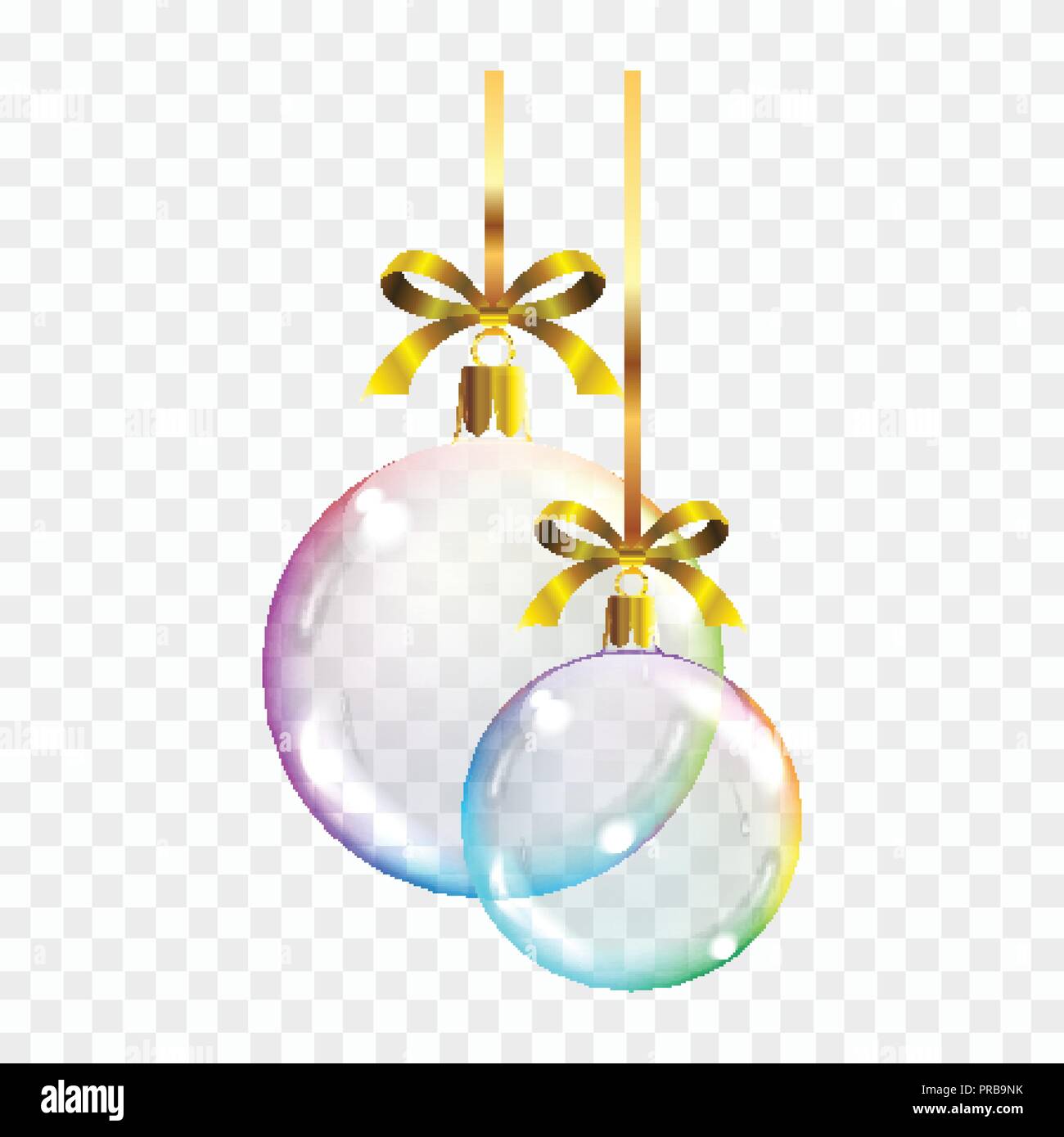 Vector Realistic Transparent Colored Christmas Balls On A Square Background Showing The Transparency Of Objects Stock Vector Image Art Alamy