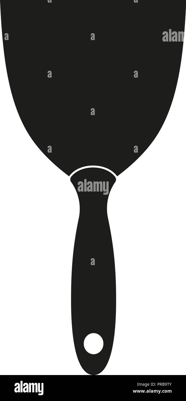 Black and white construction spatula silhouette Stock Vector