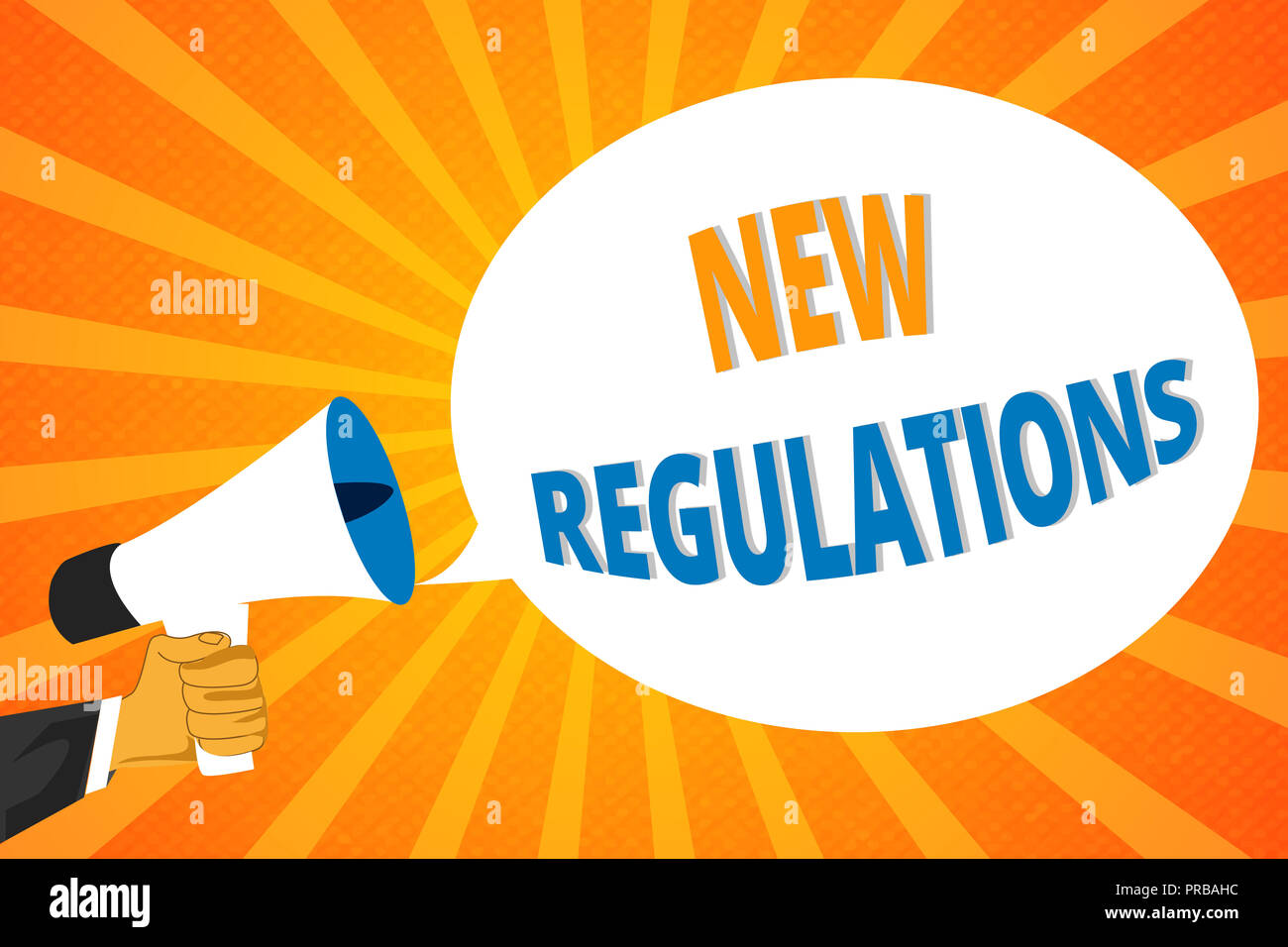 Handwriting text New Regulations. Concept meaning Regulation