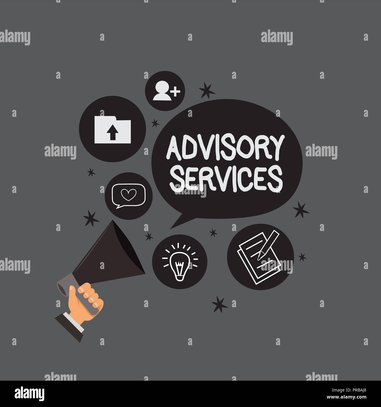 Writing note showing Advisory Services. Business photo showcasing