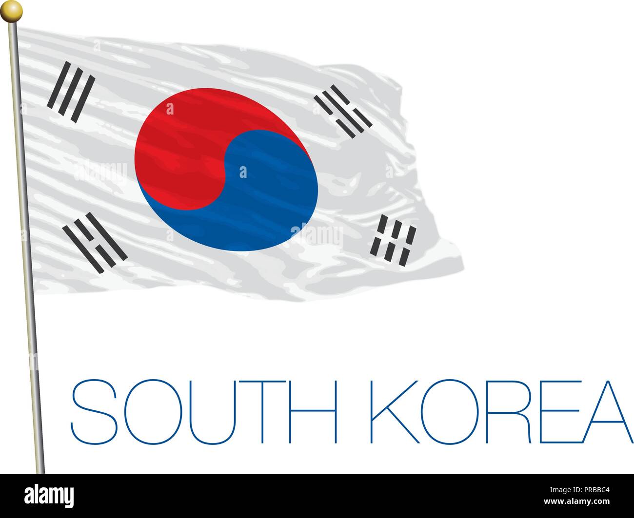 South Korea flag, vector illustration Stock Vector