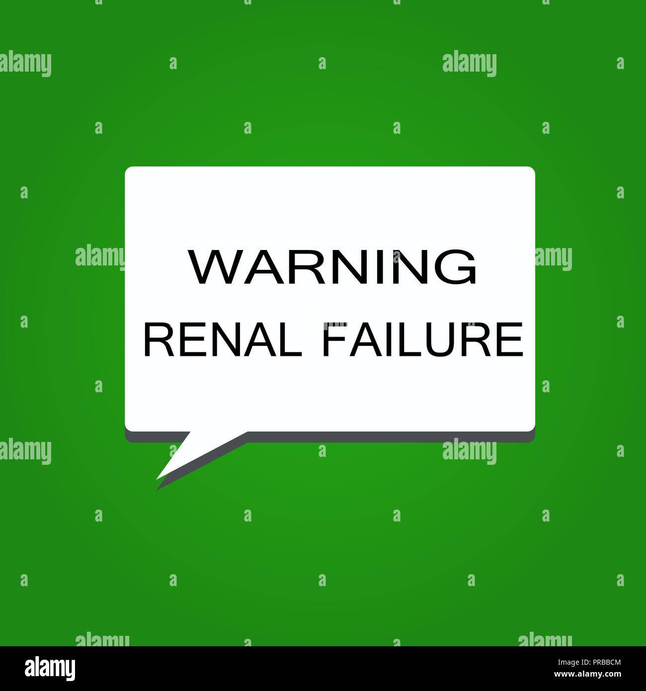 Writing note showing Warning Renal Failure. Business photo showcasing