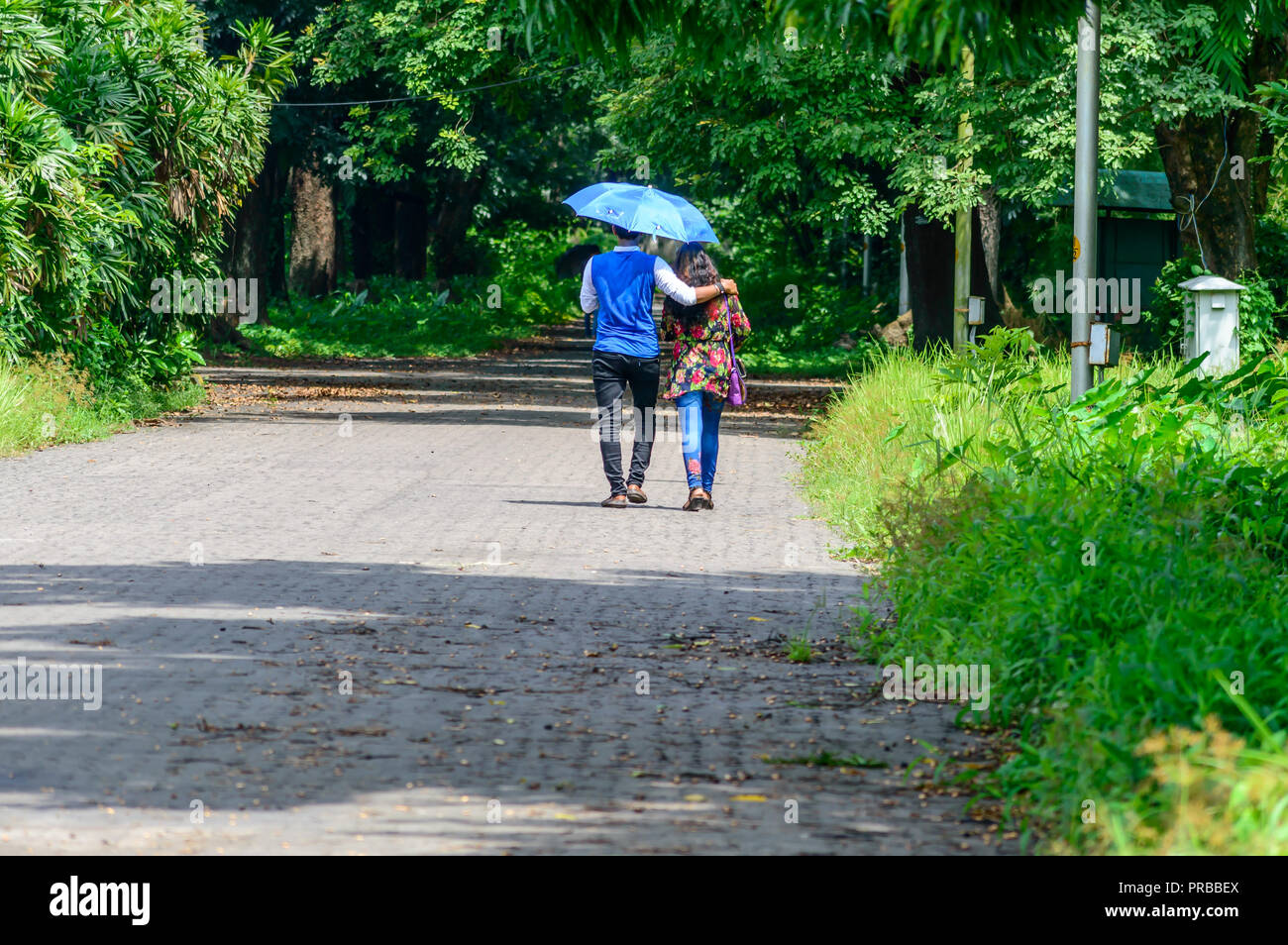 Cute Couple Walking In The Park Love Relationship And Dating Concept