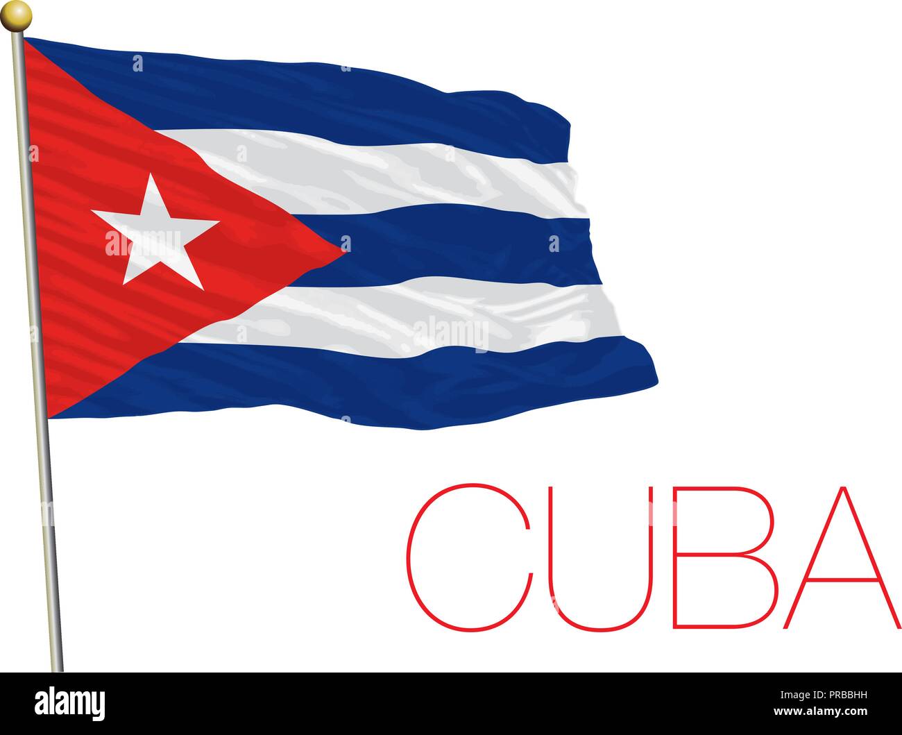 Cuba  flag, vector illustration Stock Vector