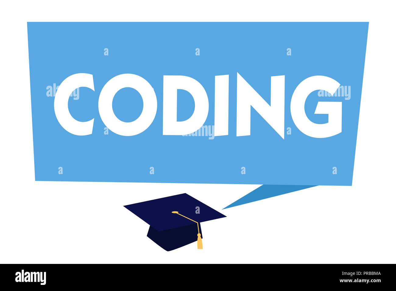 Text sign showing Coding. Conceptual photo assigning code to something for classification identification. Stock Photo