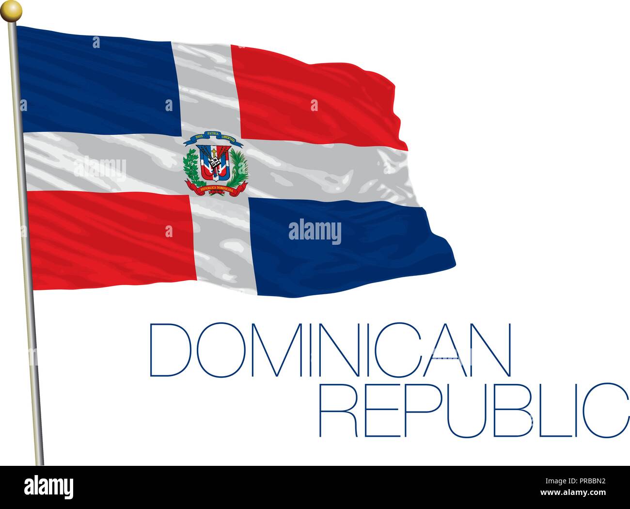Dominican Republic flag, vector illustration Stock Vector