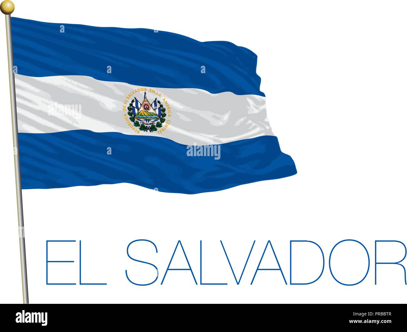 El Salvador flag, vector illustration Stock Vector