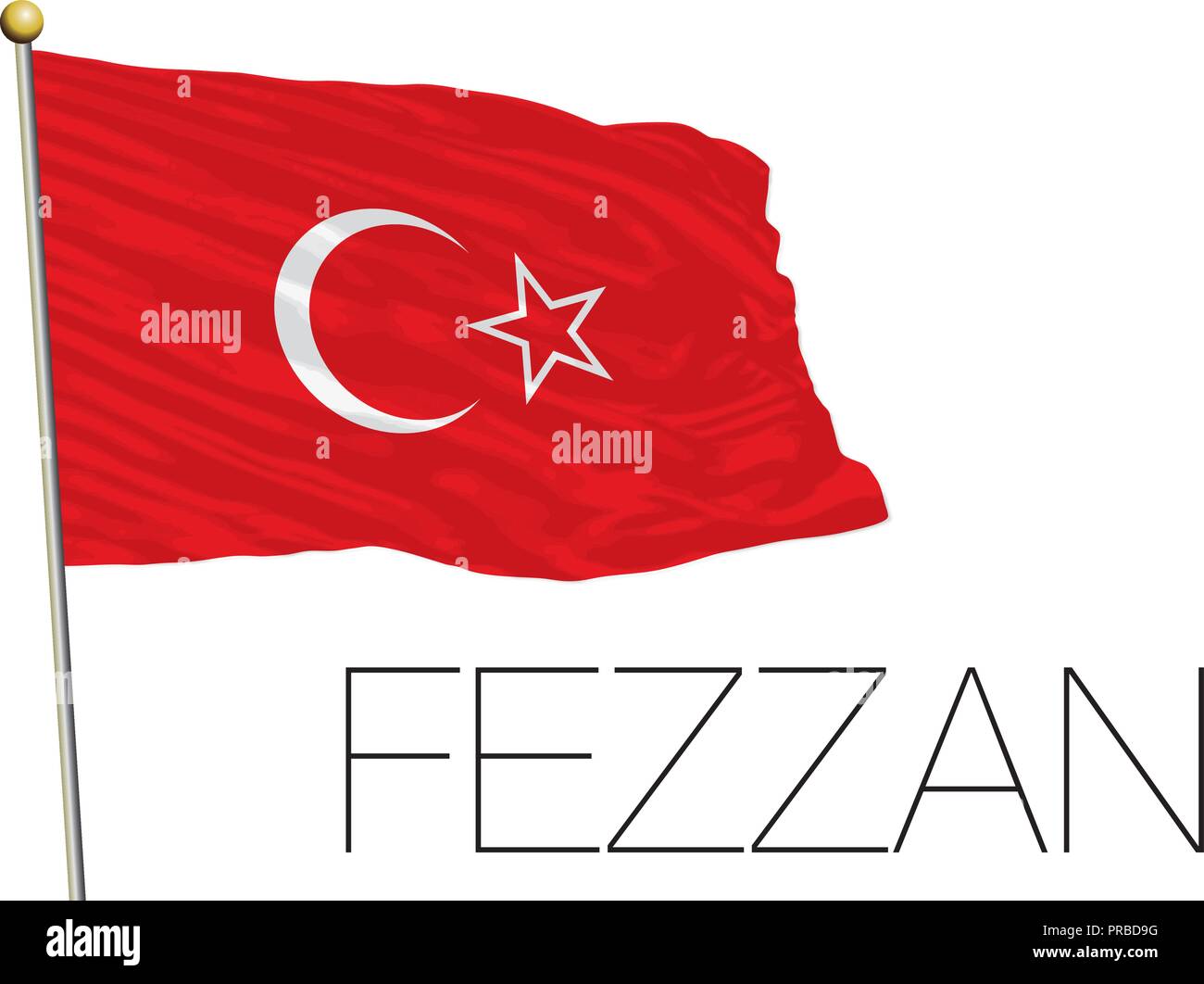 Fezzan regional flag, Libya, Africa Stock Vector