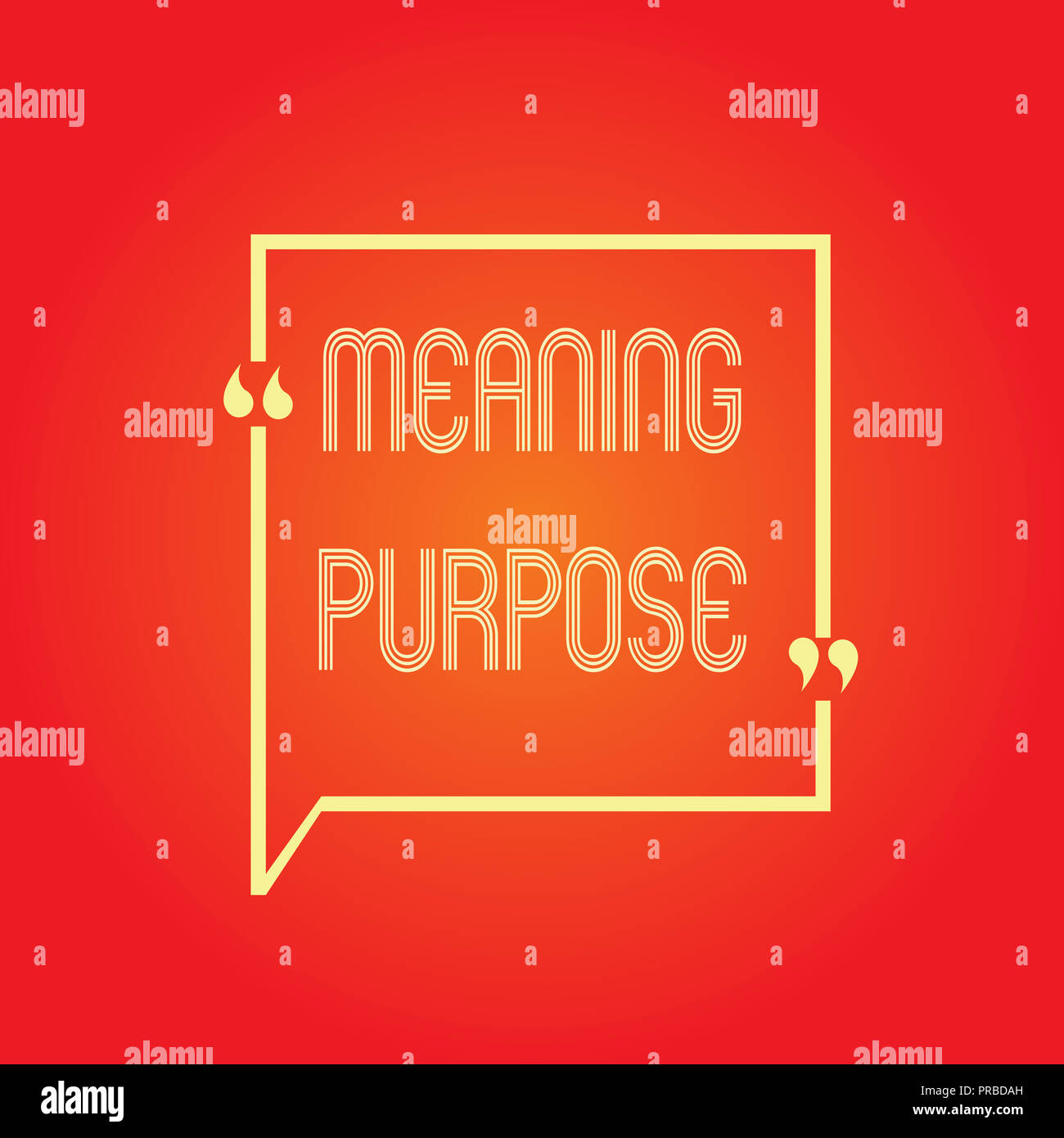 Conceptual hand writing showing Meaning Purpose. Business photo text The reason for which something is done or created and exists. Stock Photo