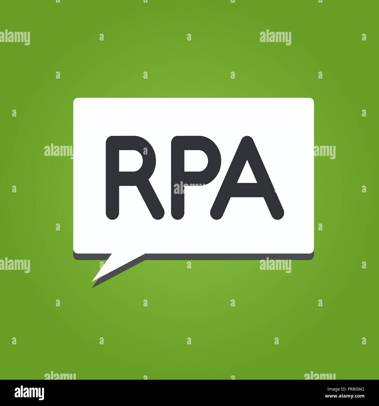 Text sign showing Rpa. Conceptual photo The use of software with ...
