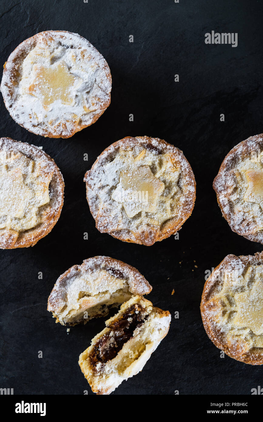 Mince pies, traditional christmas food made from all butter shortcrust pastry pies deep filled