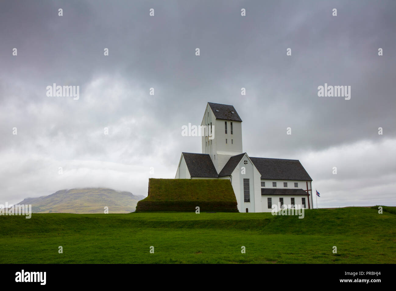 A church near Geysir, Iceland. Stock Photo