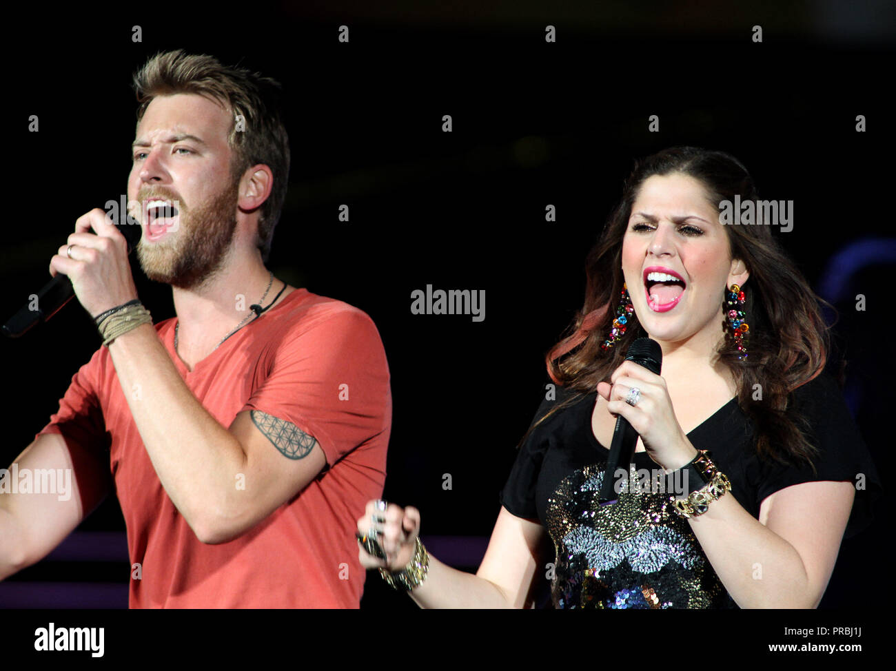 Hillary Scott and Charles Kelley with Lady Antebellum perform in