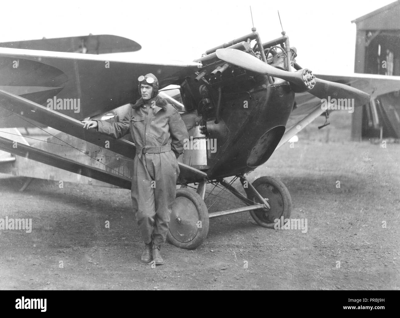 1921 - Lieut. Marshall S. Boggs, piloting the famous Loening Monoplane, the world's fastest monoplane with a speed of 240 miles per hour Stock Photo