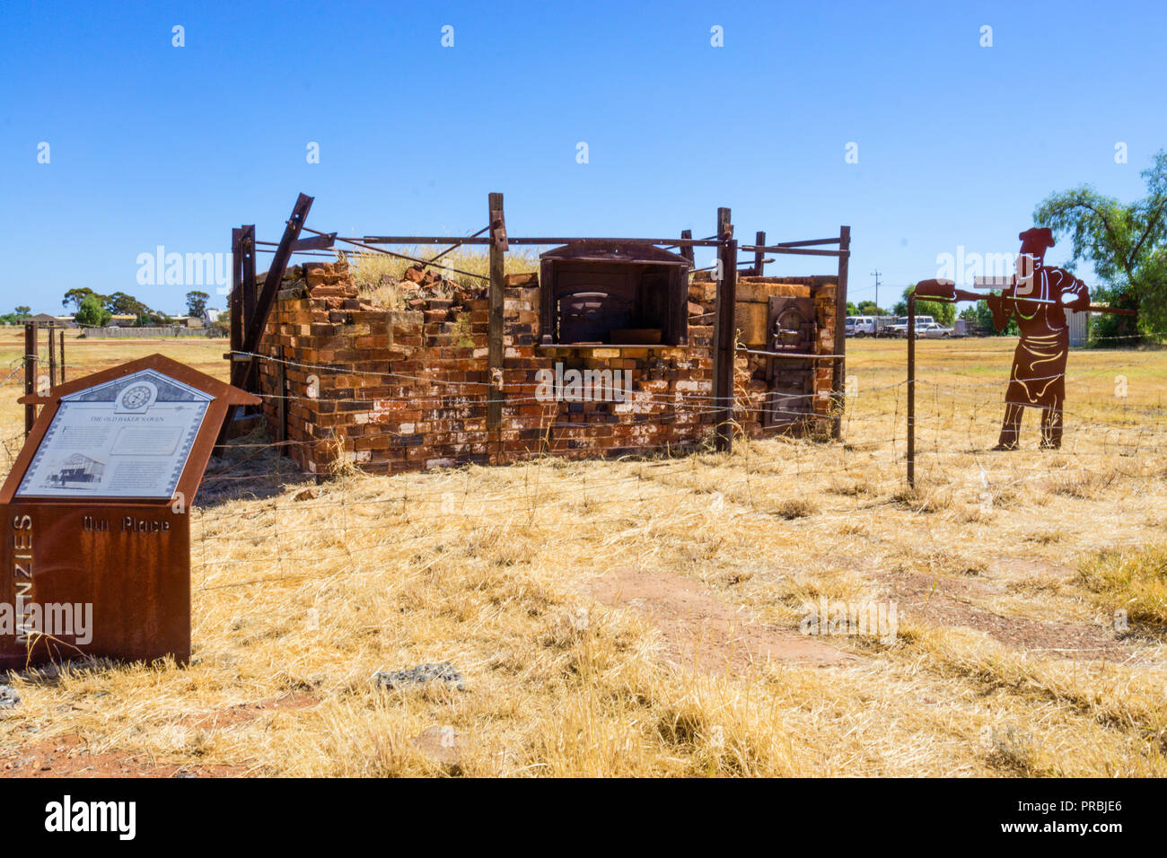 Old bakery oven and information display in the historic gold mining town of Menzies Western