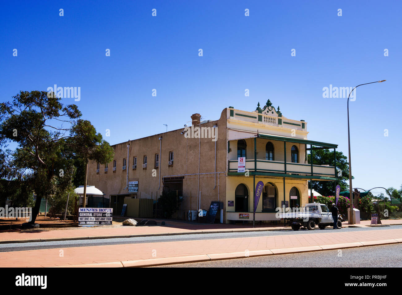 Historic Lady Shenton hotel in the historic gold mining town of Menzies Western Australia Stock Photo