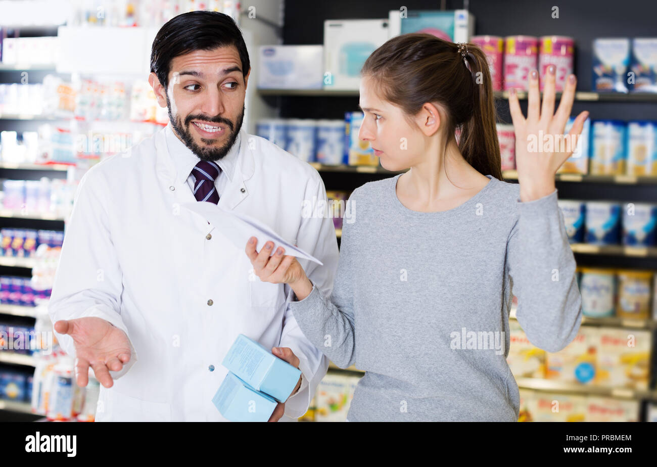 Pharmacy customer angry hi-res stock photography and images - Alamy