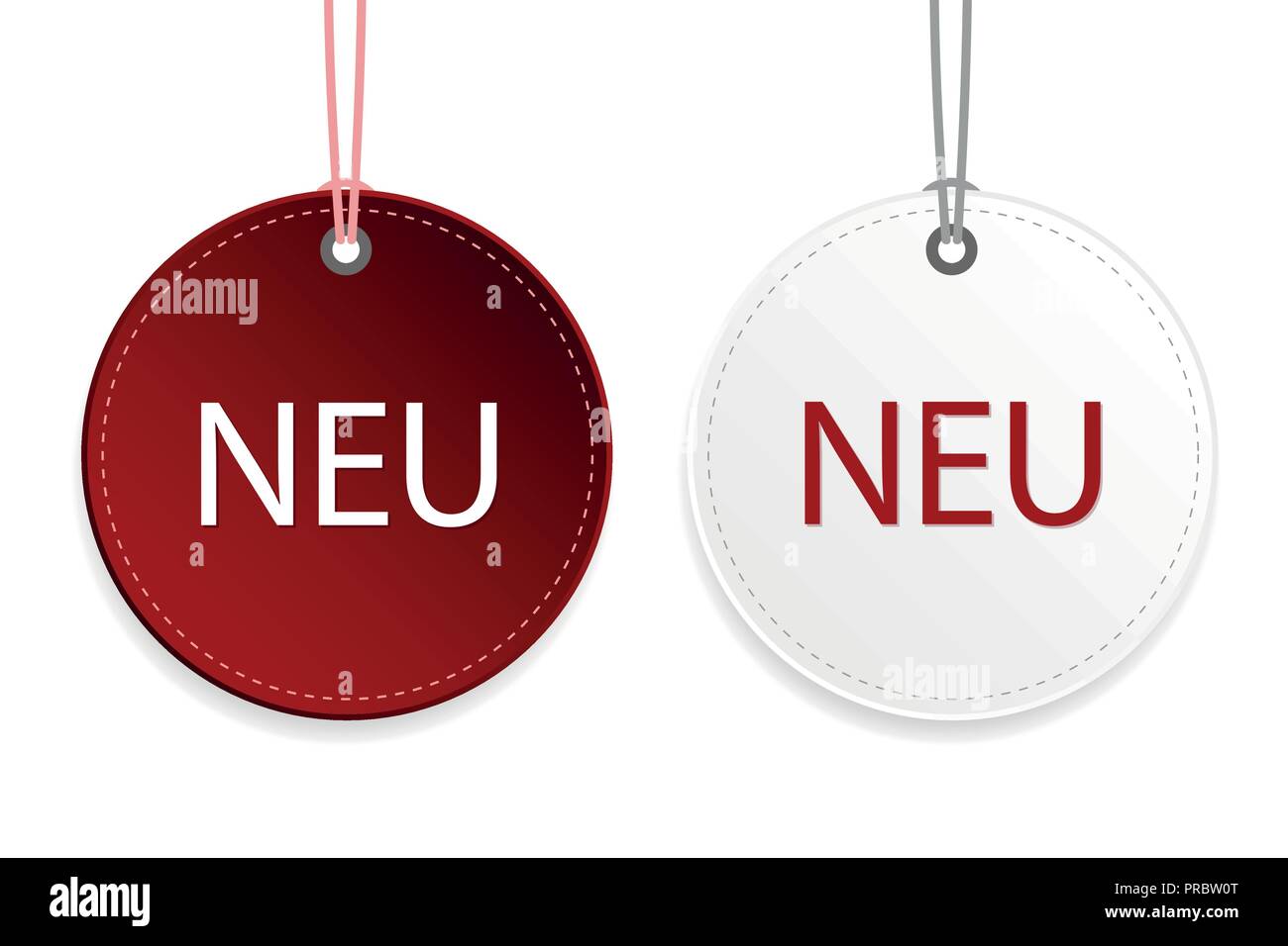new typography red and white label on a white background vector ...