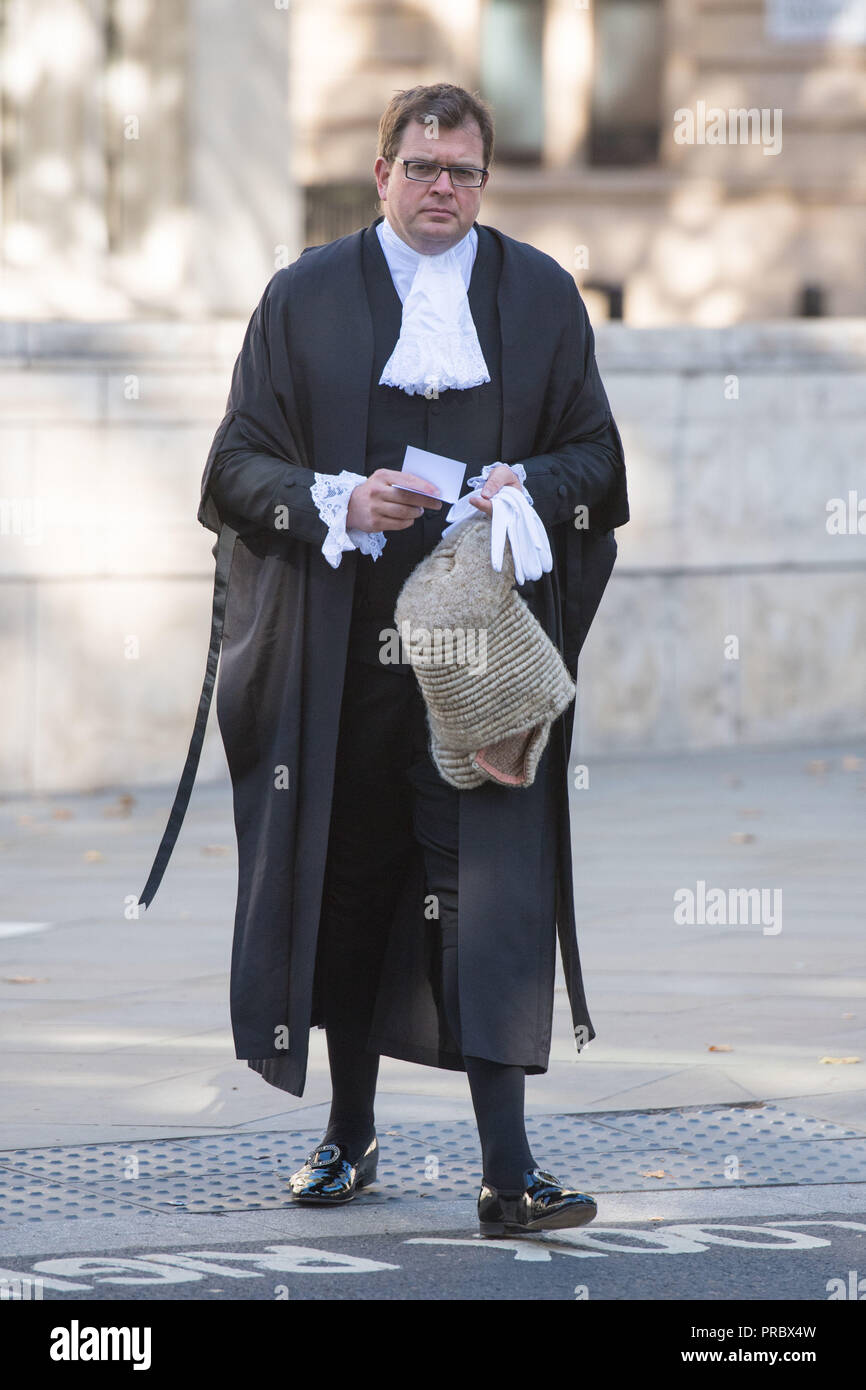 Members of the judiciary arrive for the annual Judge's Service at Westminster Abbey, which marks the start of the new legal year. Stock Photo
