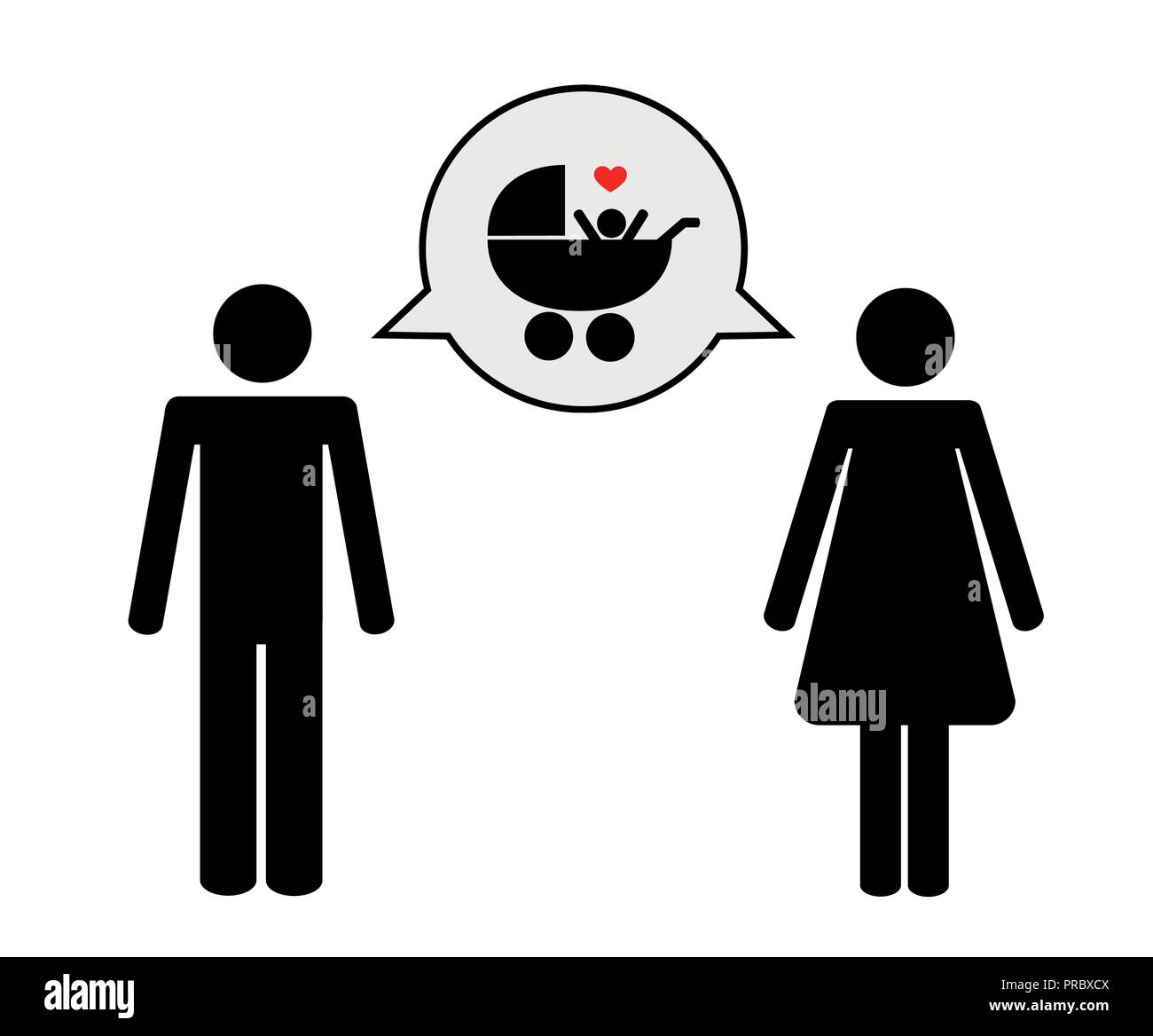man and woman talk about baby pictogram vector illustration Stock Vector