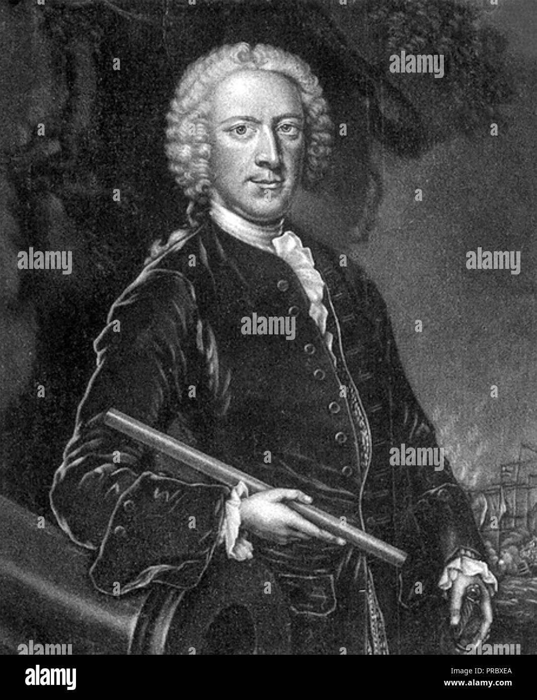 GEORGE ANSON, Ist Baron Anson (1697-1762) Royal Navy officer who circumnavigated the world between 1740 and 1744 while Britain was at war with Spain Stock Photo