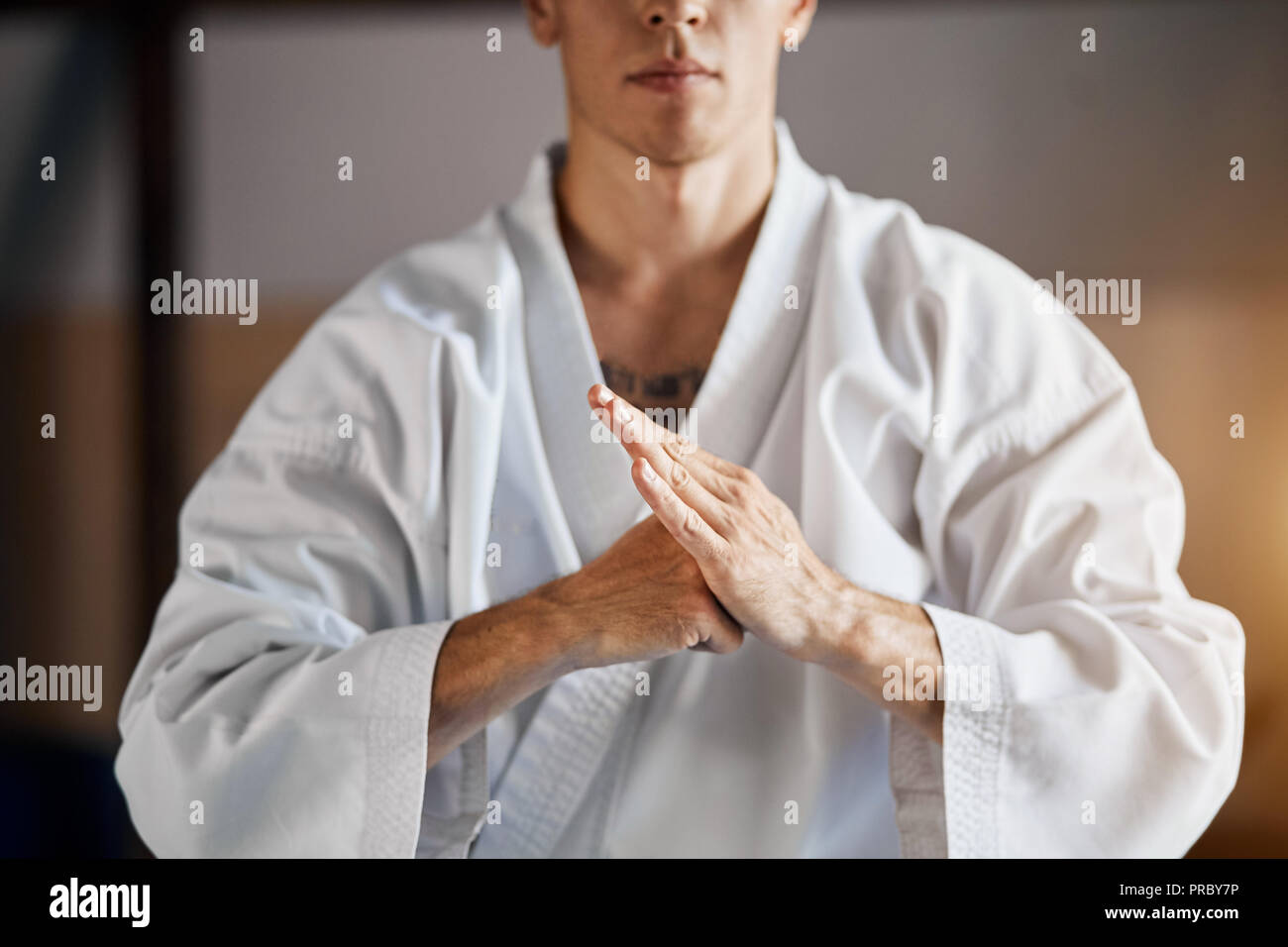 karate hands. Over martial arts gym Stock Photo Alamy