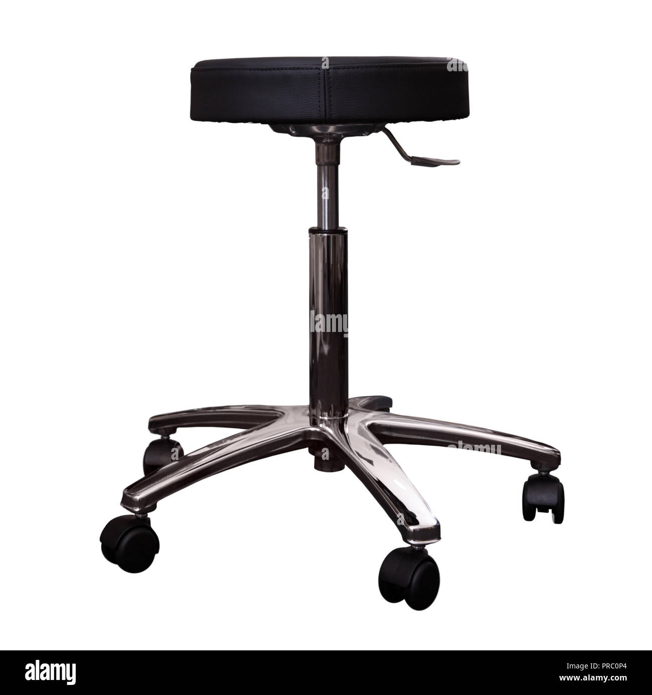 Stylish bar stool with wheels isolated on white background Stock Photo