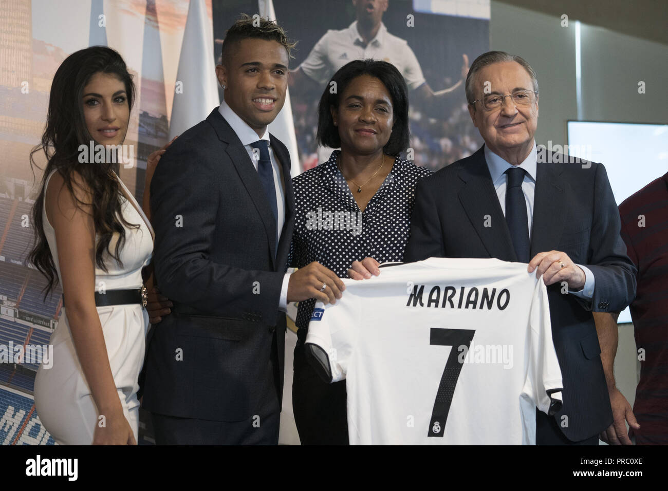Mariano Diaz Mejia announced as Real Madrid player at Santiago Bernabeu