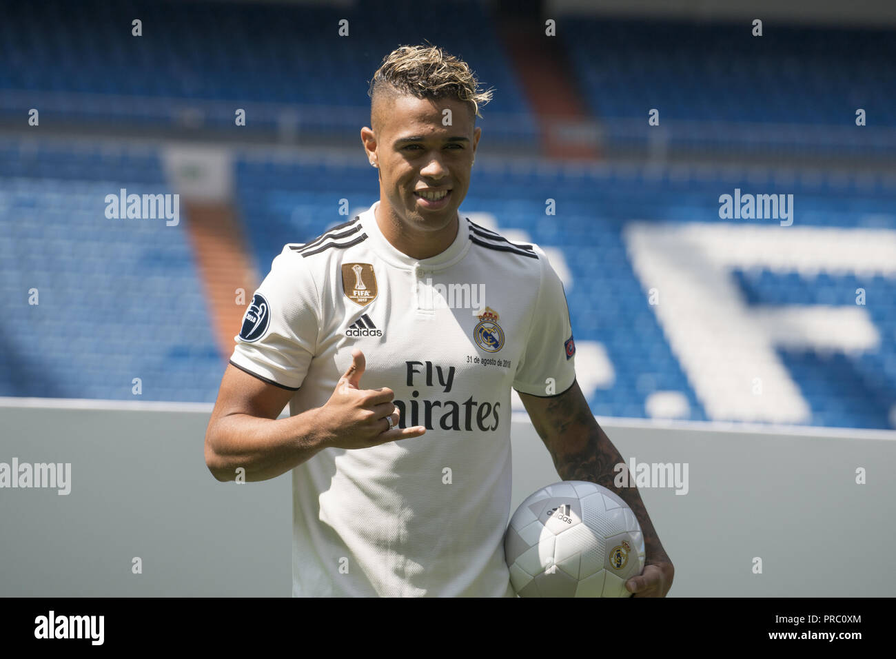 Mariano Diaz Mejia announced as Real Madrid player at Santiago Bernabeu