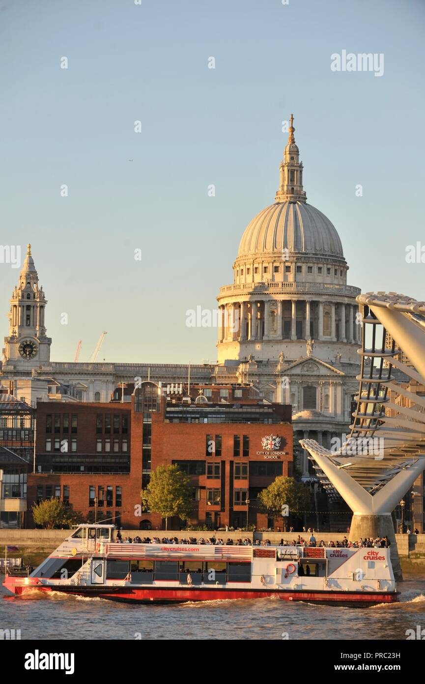 View of St Paul's cathedral from Millennium bridge Stock Photo