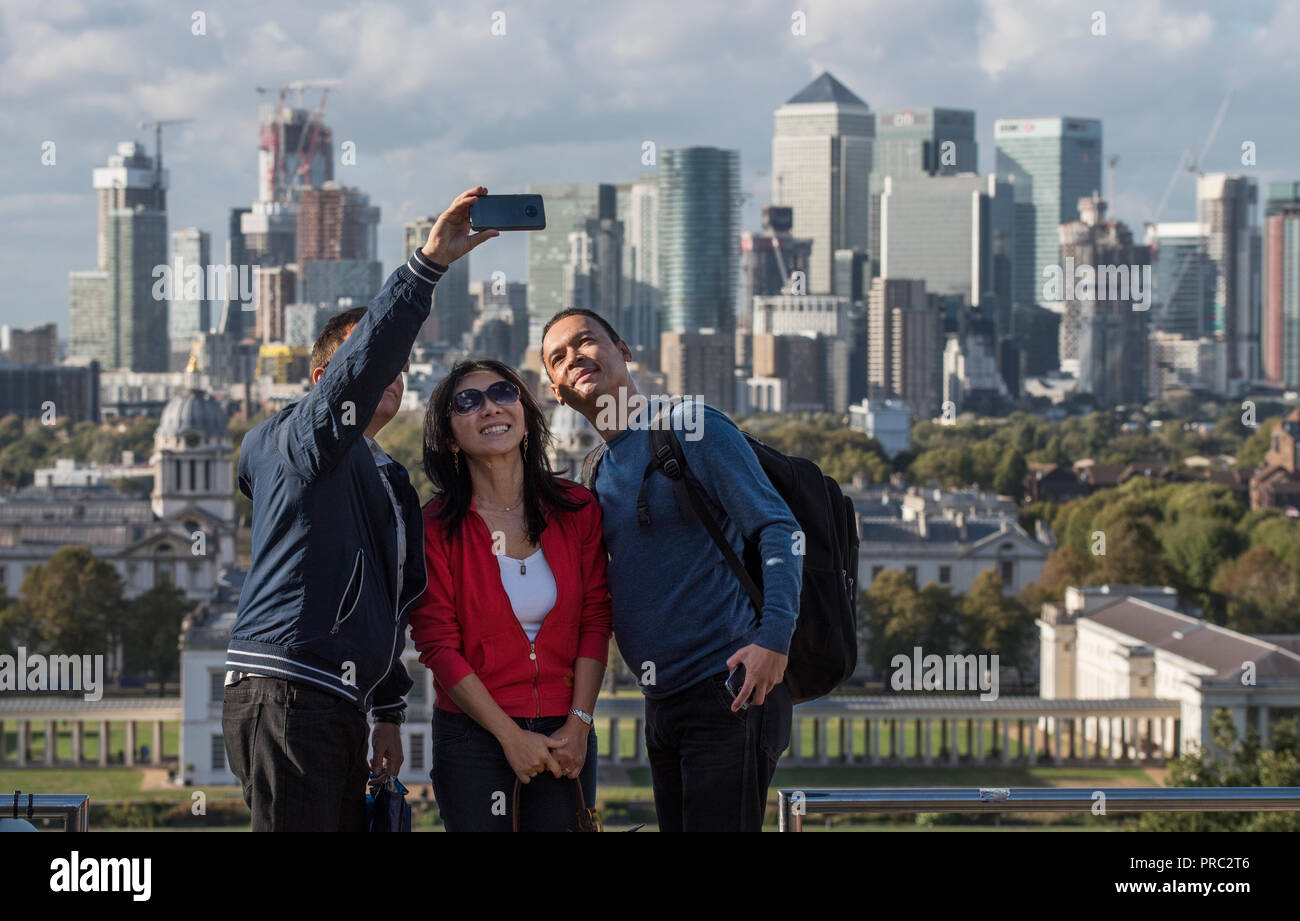 London Panorama from Greenwich Park, England UK. 22 September 2018