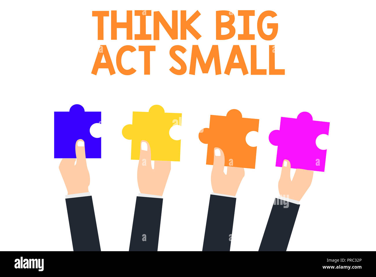 Handwriting text Think Big Act Small. Concept meaning Great Ambitious Goals  Take Little Steps one at a time Stock Photo - Alamy