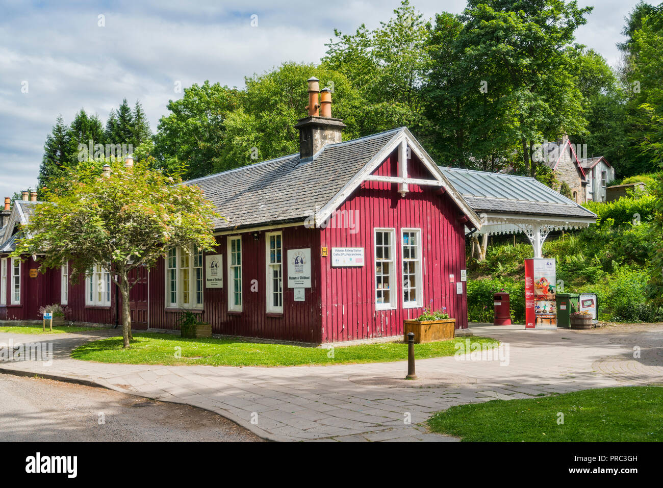 Strathpeffer victorian railway Station, visitor centre, Museum of childhood, Ross and Cromarty, Highland, Scotland, UK Stock Photo