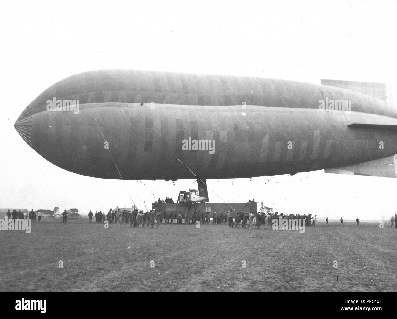 American Dirigibles now becoming part of American fighting forces in France. Shows type of dirigibles being used by aviation department for hunting out U-boats Stock Photo