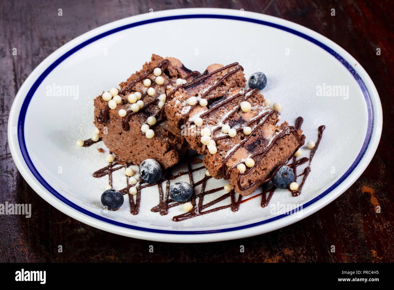 Cake with blueberry and chocolate Stock Photo - Alamy
