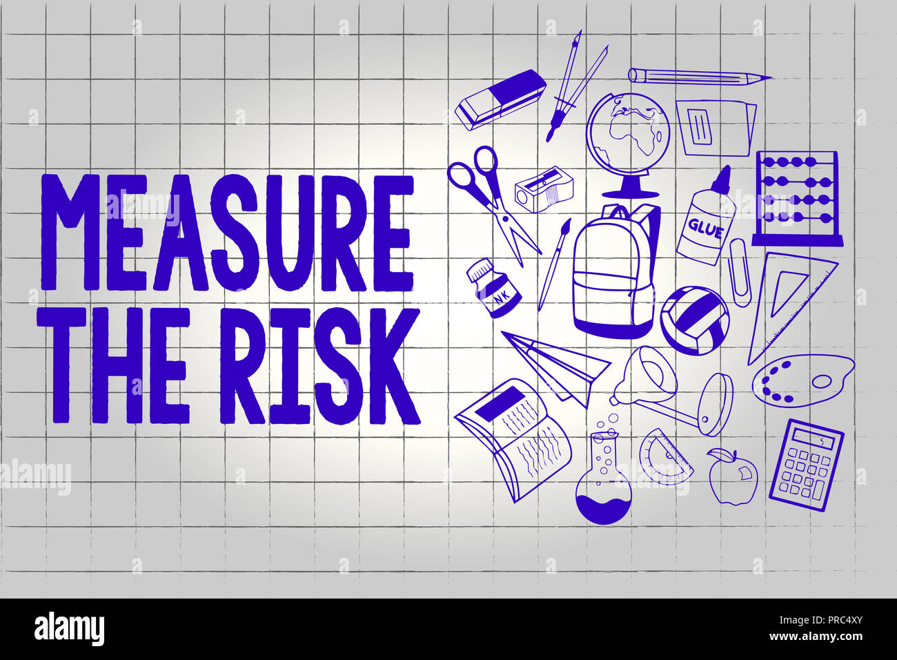 Handwriting text Measure The Risk. Concept meaning determine degree of ...