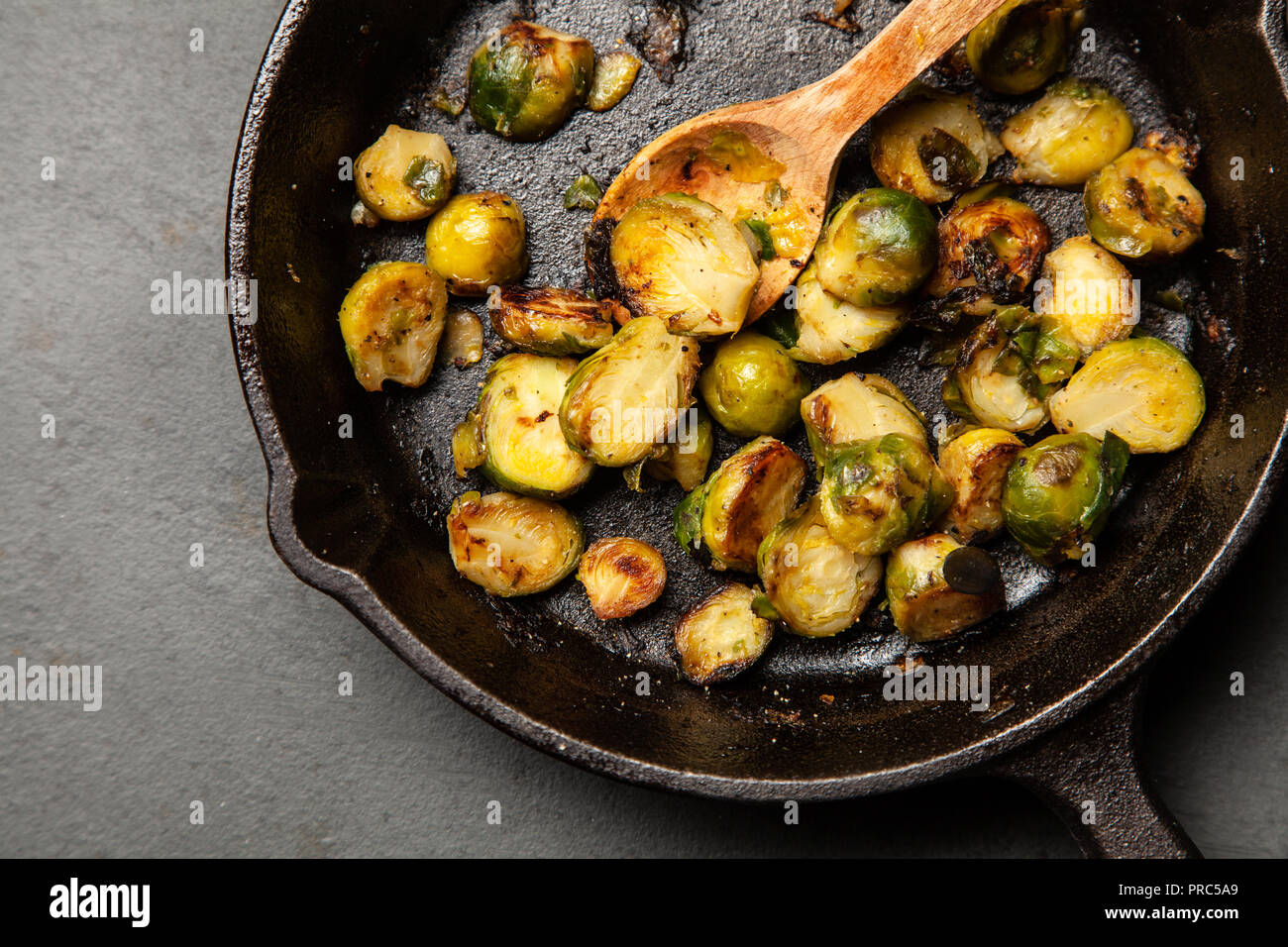 Roasted brussles sprouts Stock Photo