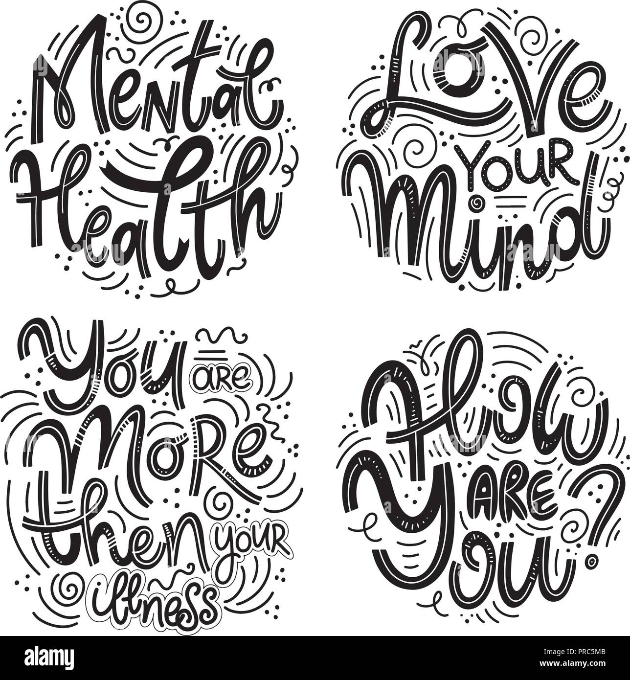 Motivational And Inspirational Quotes Sets For Mental Health Day