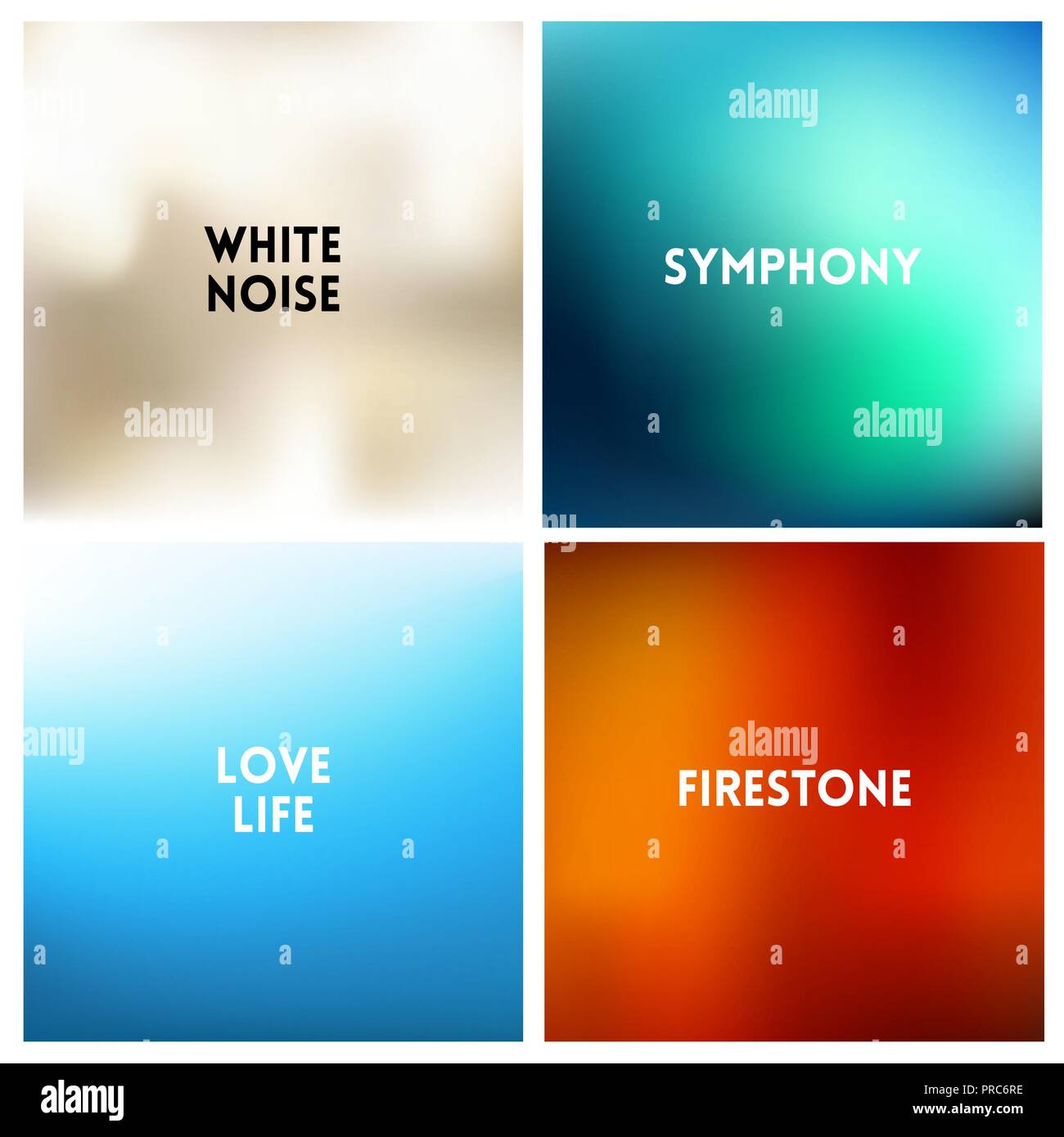 Abstract vector multicolored blurred background set. 4 colors set Stock Vector