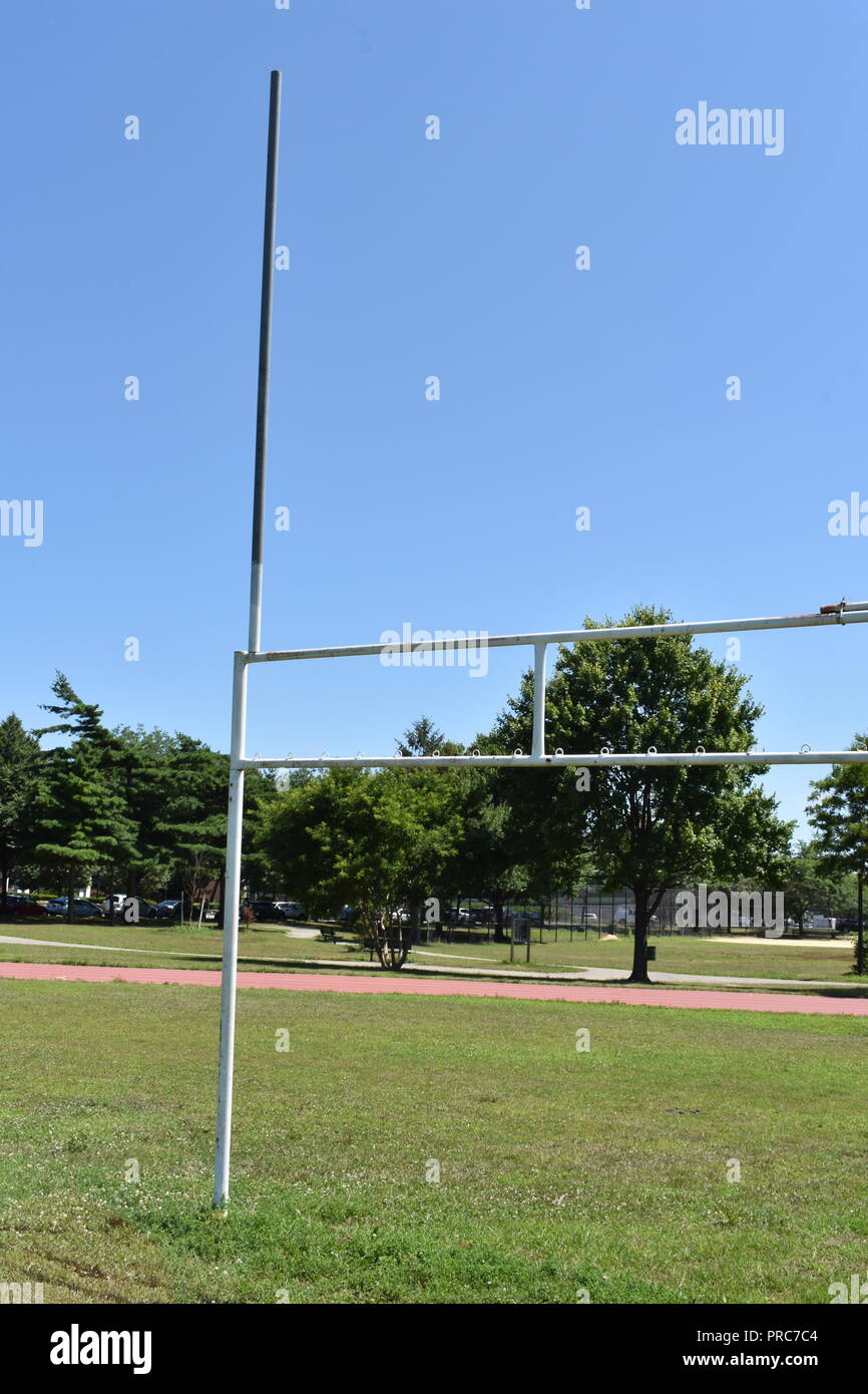 Goalposts in field hires stock photography and images Alamy