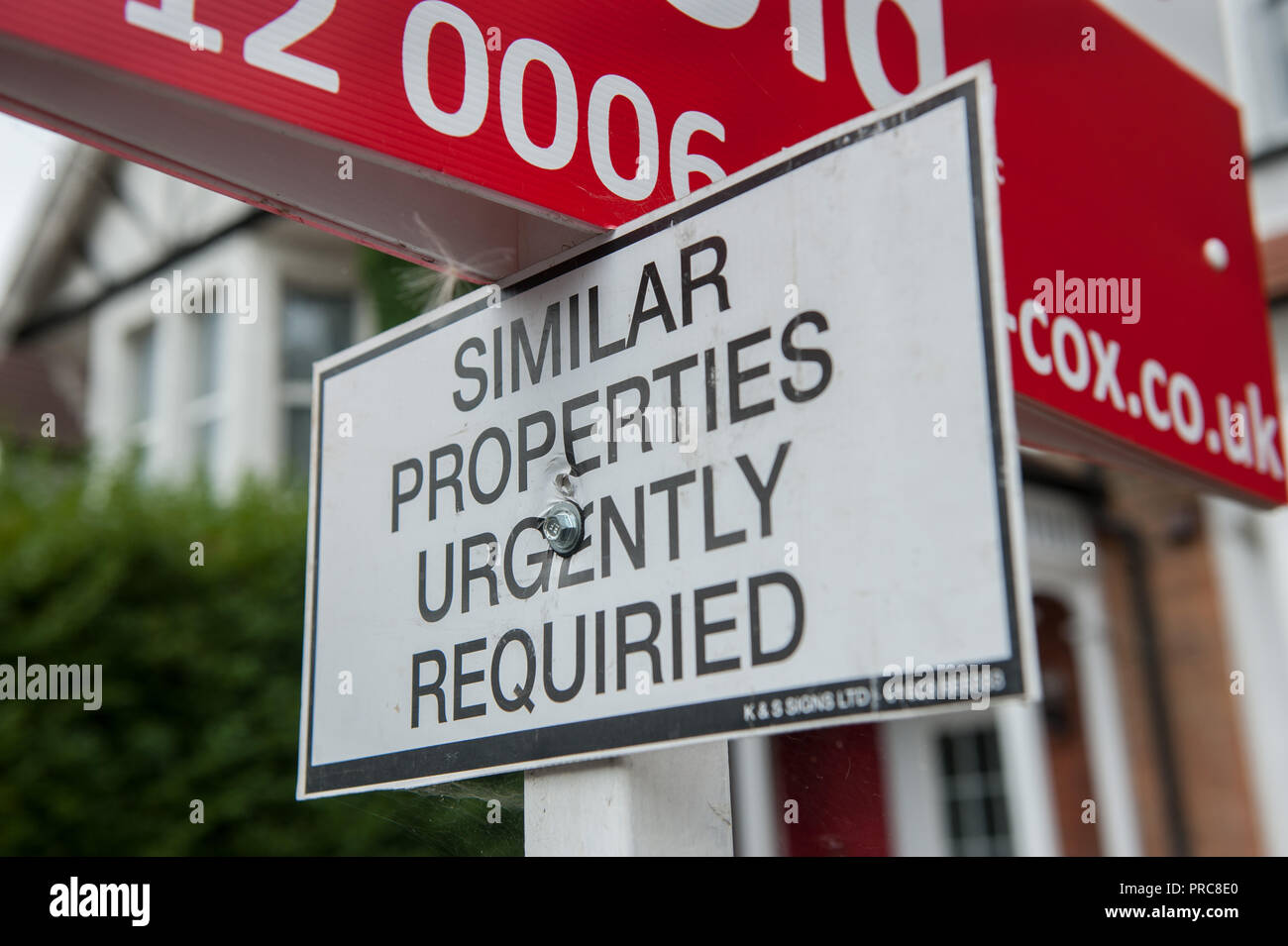 For sale and to let signs for Estate agent Brian Cox in Harrow London