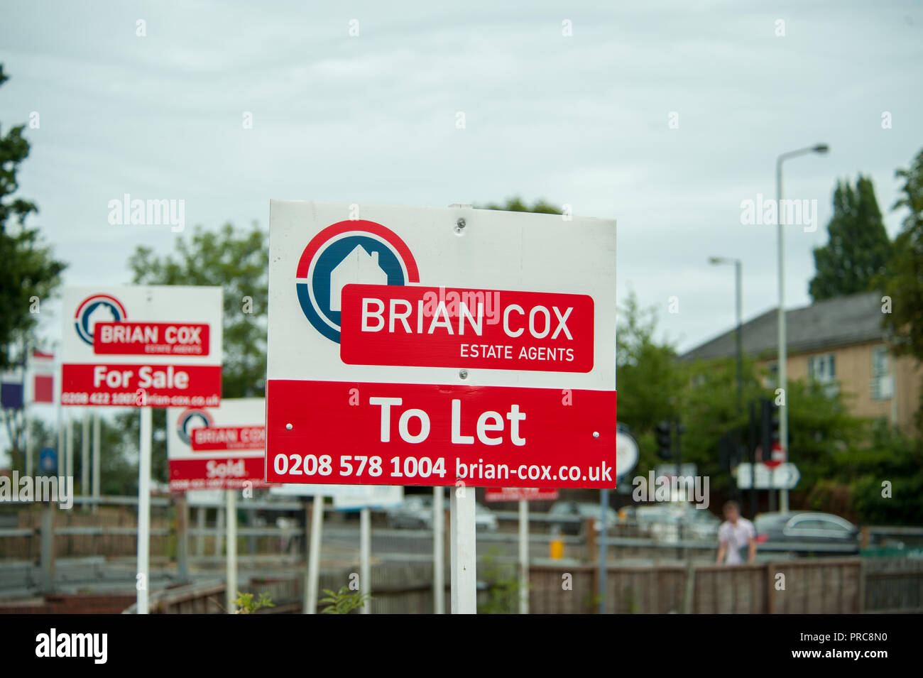 For sale and to let signs for Estate agent Brian Cox in Harrow London