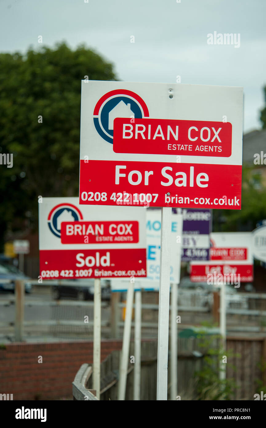 For sale and to let signs for Estate agent Brian Cox in Harrow London