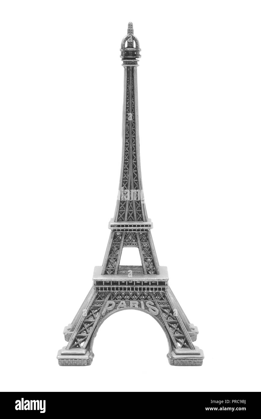 Eiffel Tower Miniature Souvenir Isolated On White Stock Photo Alamy