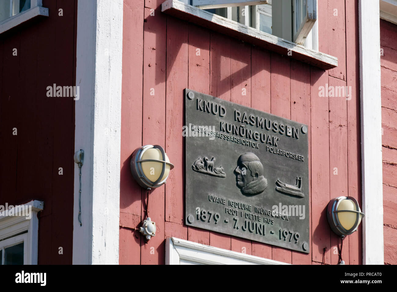 Knud Rasmussen Plaque on Knud Rasmussen's 1879 - 1979 (polar explorer and ...